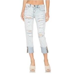 One Teaspoon Jeans Size 25 Awesome Baggies Cropped Distressed Free Love NWT